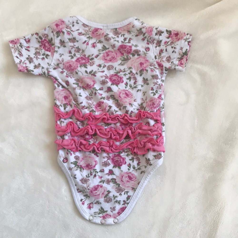Floral Ruffle Bottom Onsie